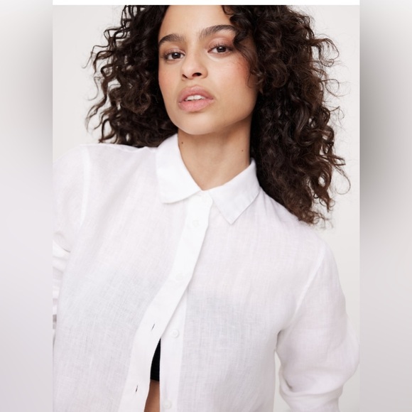 NWT Banana Republic The Everyday Linen White Shirt Size XS (#709378) - Picture 1 of 7